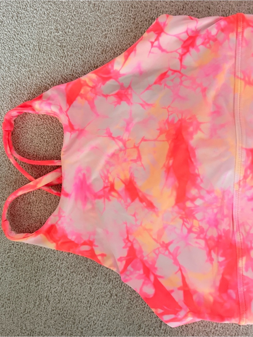 lululemon athletica Pink Neon Tie-Dye Sports Bra size 10